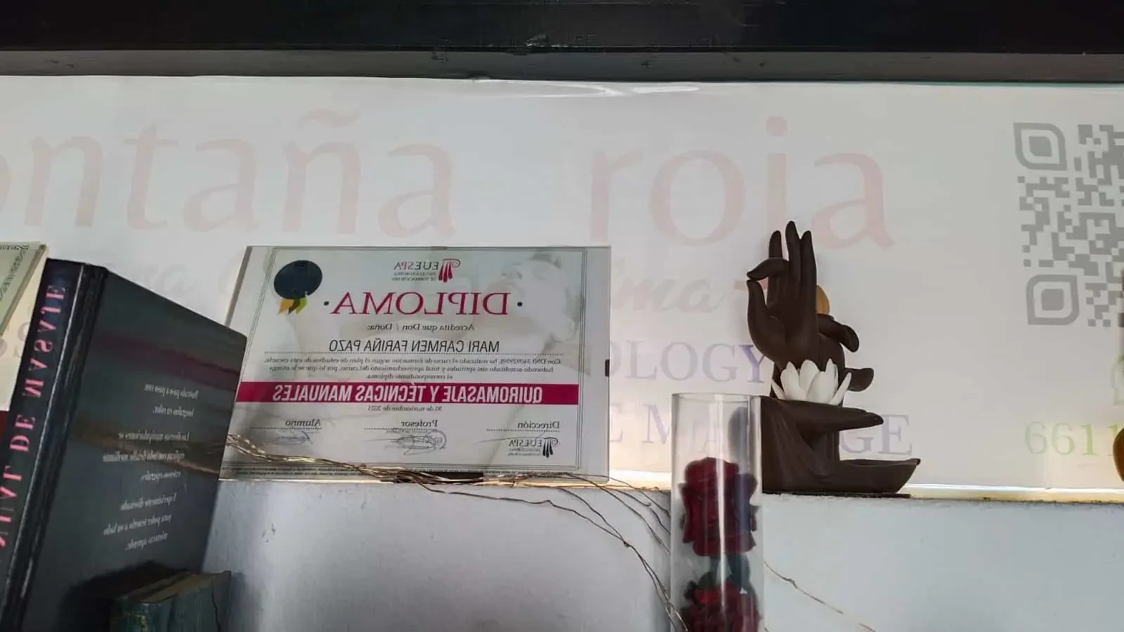 Certificate of the Chiromassage and Reflexology course, European School of Massage